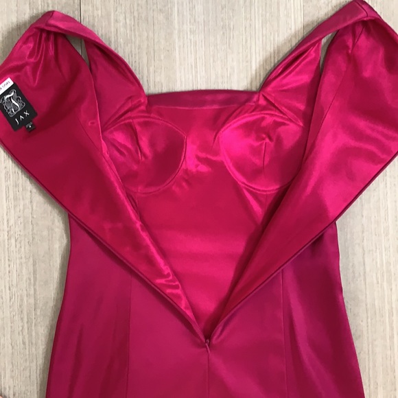 JAX Fuchsia pink satin dress - Picture 9 of 16